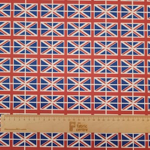 Union Jack Flag Fabric - Digitally Printed in the UK - 100% Cotton - Perfect for the Queen&#39;s Platinum Jubilee - wide width