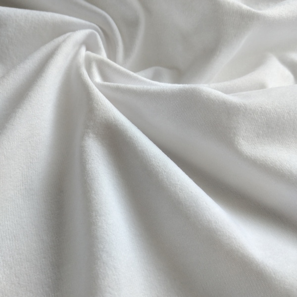 Tissu pour sublimation - suédine économique / daim de biche - à base de polyester, prêt pour l'impression - 150 cm de largeur - couleur blanc