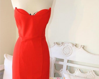 1970/'s Red sparkly formal gown size 12