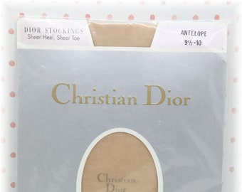 Womens Vintage Christian Dior Sheer Stockings Antelope Size 9 1/2-10 Unopened Hosiery