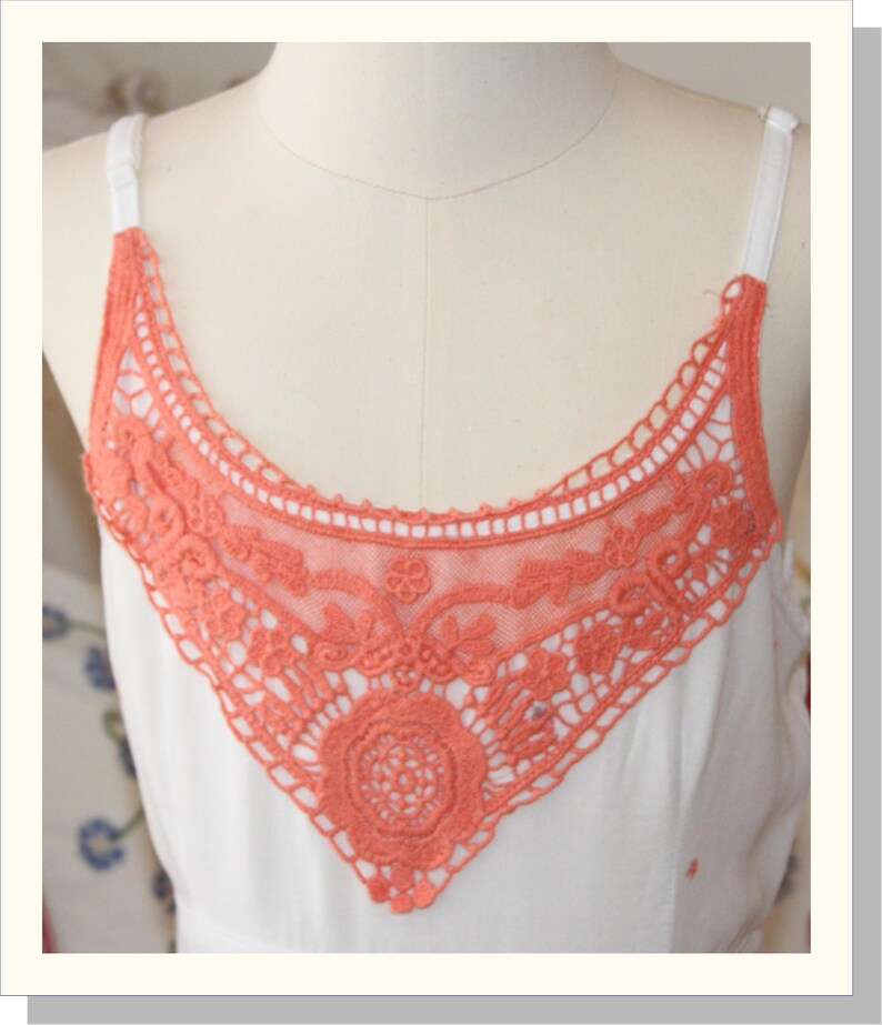 Retro Girls Pretty Orange Crochet Lace Trim Summer Strappy Dress