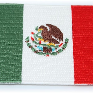 Mexican Flag Patch Embroidered Iron-on/sew-on Applique Shoulder Uniform  Vest Jacket Costume Biker MC Club Military Veteran Explorer Mexico 