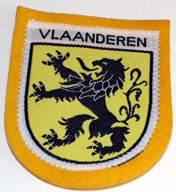 FLANDERS FLAG embroidered iron-on FLEMISH LION PATCH SOUVENIR EMBLEM BELGIUM new