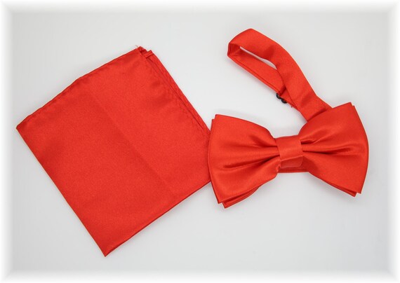 Red Satin Double Bow Tie