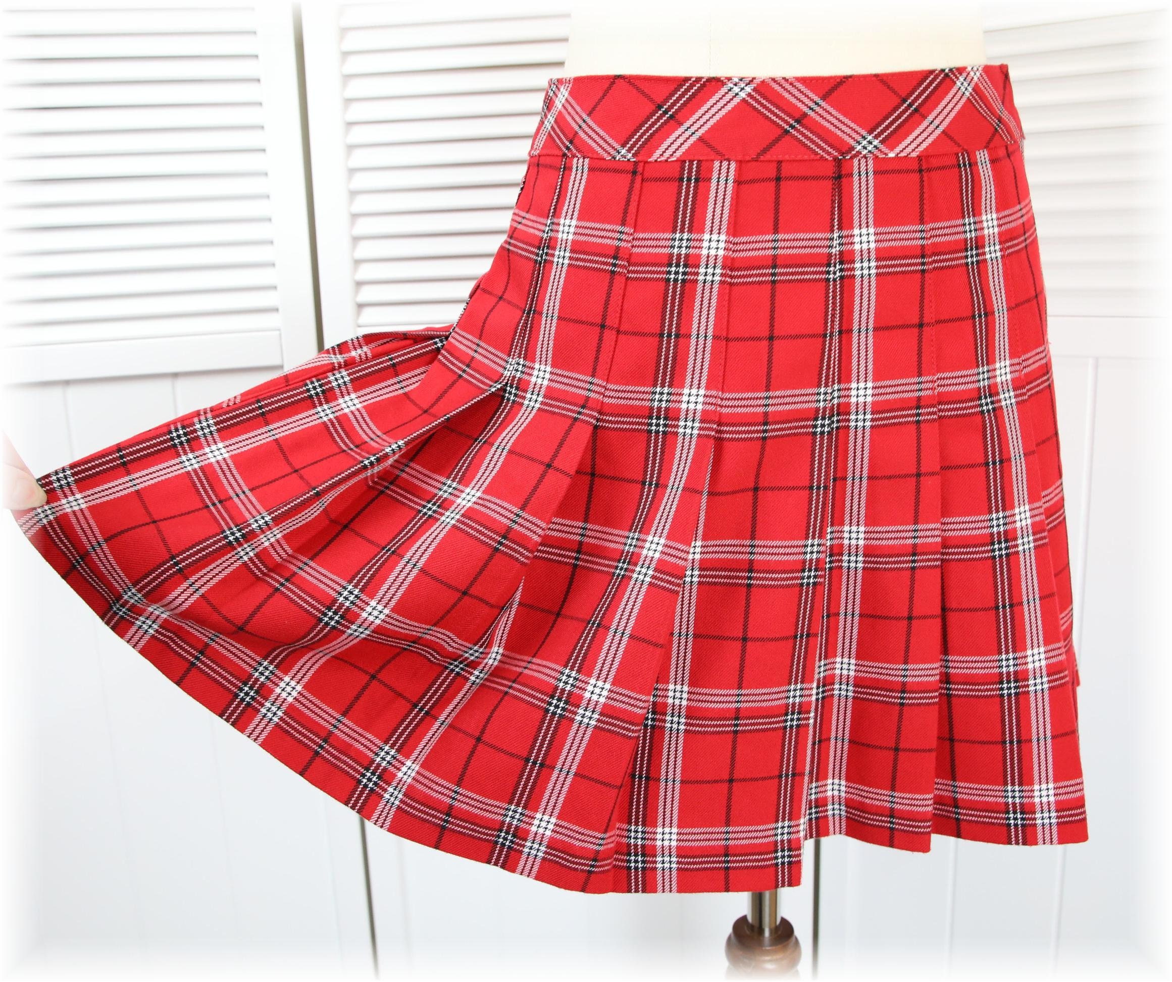 Mini falda plisada de tartán para mujer a cuadros colegiala traje