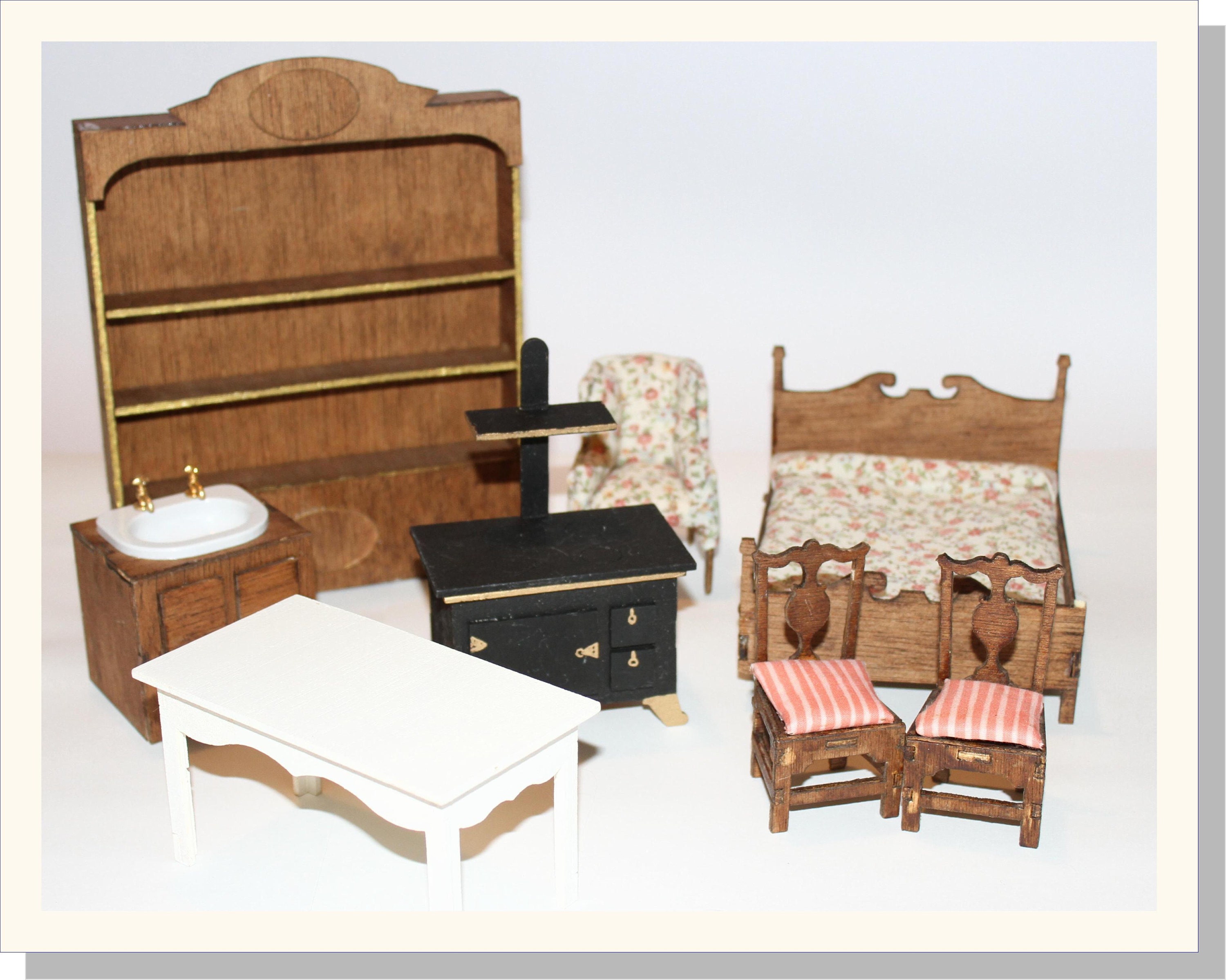 Vintage Handmade Doll House Furniture Collection Doll House Etsy