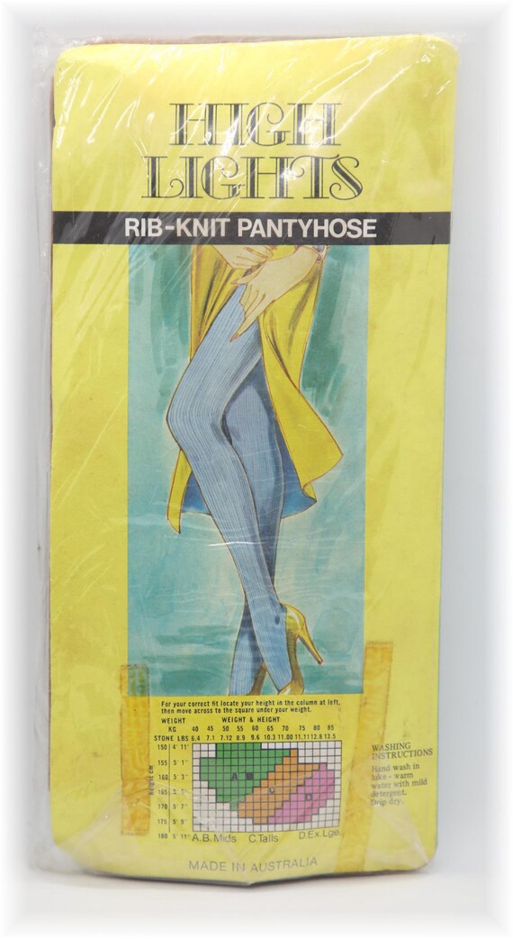 Women's Vintage High Lights Rib Knit Pantyhose Ti… - image 4