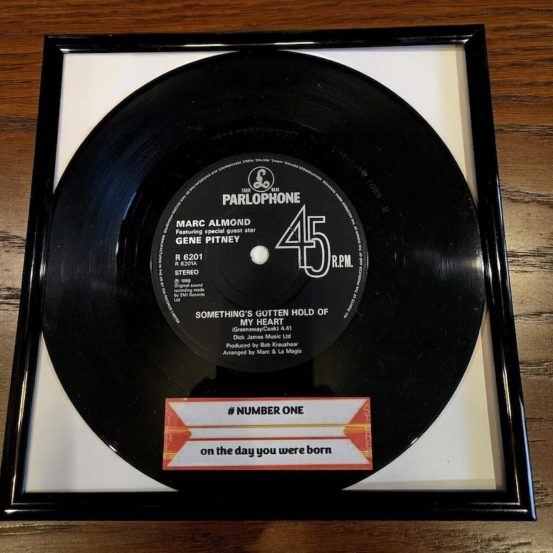Number One Record on the Day You Were Born – Birthday Keepsake in Frame ...