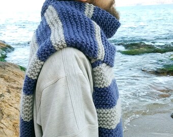 Crochet Scarf for Him Men Winter Scarf Warm Scarf Soft Scarf Merino Wood Scarf Winter Accessories for Men