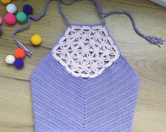 Crochet Top Flower of Life Top Halter Top Crop Top Yoga Top Boho Top Boho Clothing Festival Top Festival Clothes