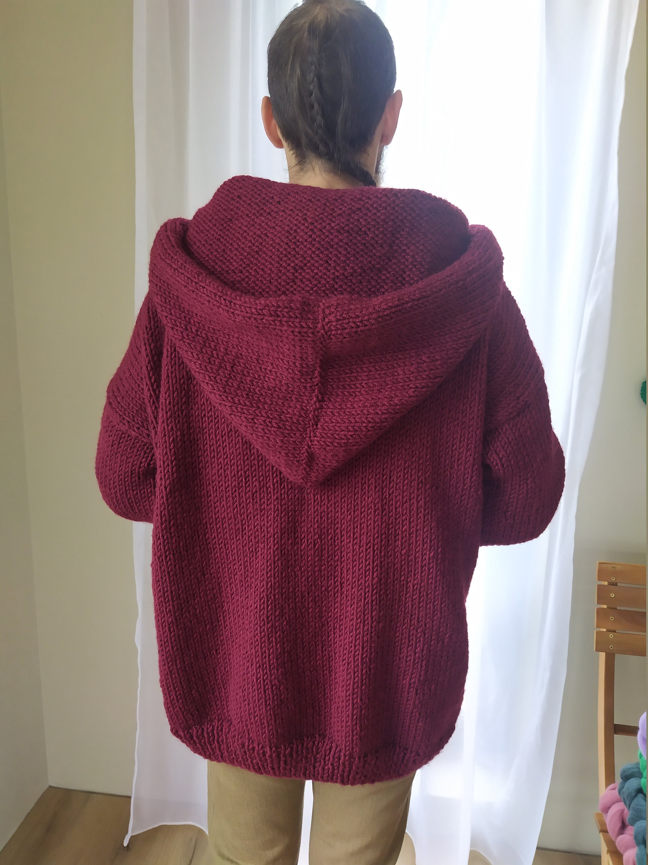 Men's Sweater Cardigan Sweater Chunky Knit Cropped Pocket Knitted