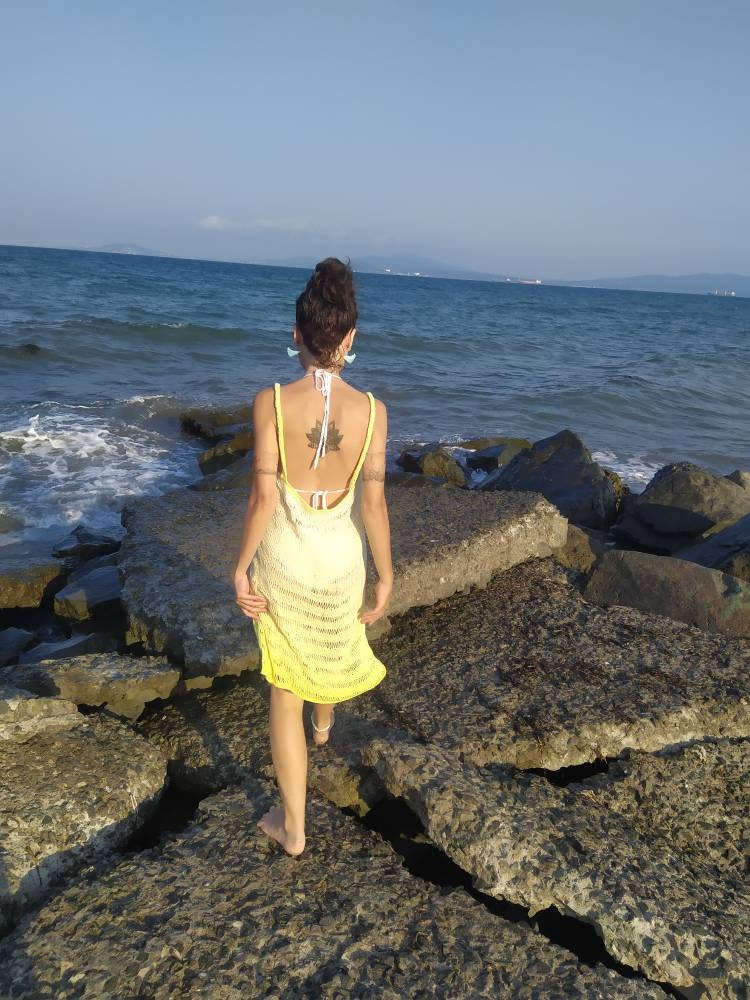 d & co beach dress Ganni Crochet Cover-Up Slip Dress