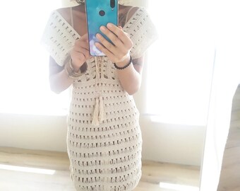 white christmas dresses Crochet Jennifer Dress XSmall / Cream main image 0
