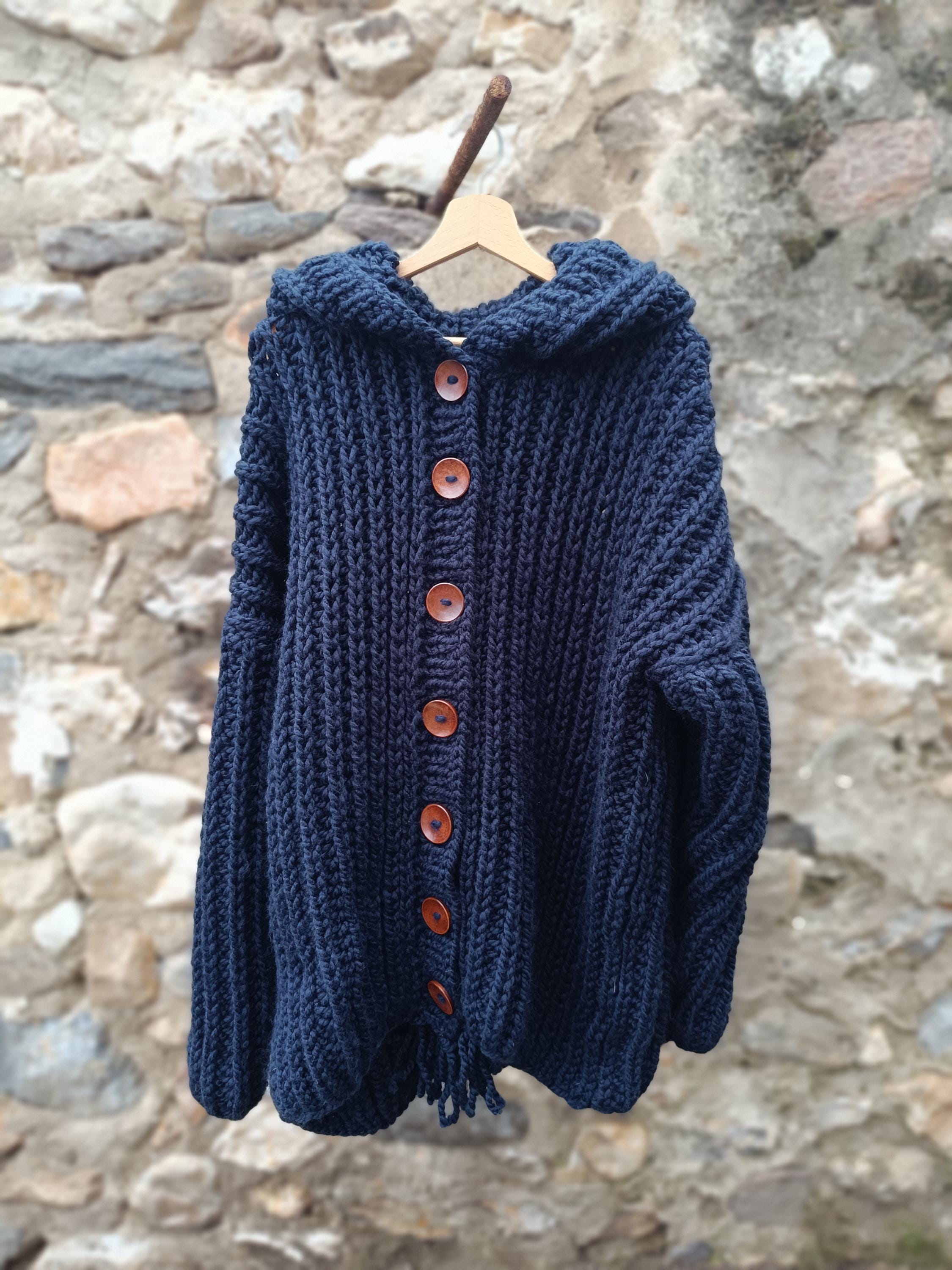 Chunky Knit Wool Blend Men's Cardigan, Cozy Gift for Him - Etsy