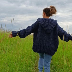 Chunky Knit Cardigan, Women Cardigan, Hand Knitted Men Cardigan, Unisex Sweater For Him, Her, Husband Gift, READY TO SHIP