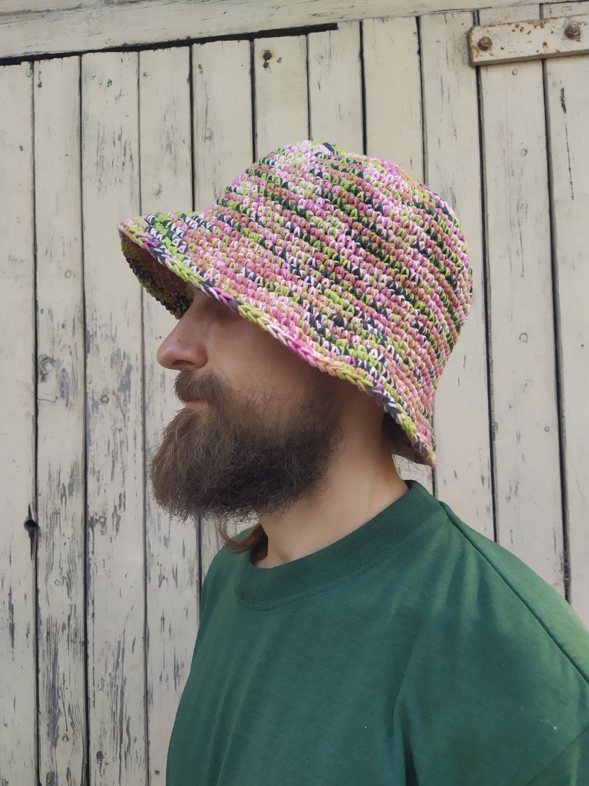 希少 美品 Sexhippies CROCHETED BUCKET HAT Multicolor Crochet Bucket Hat | Cotton Blend Unisex Brim Hat - Etsy