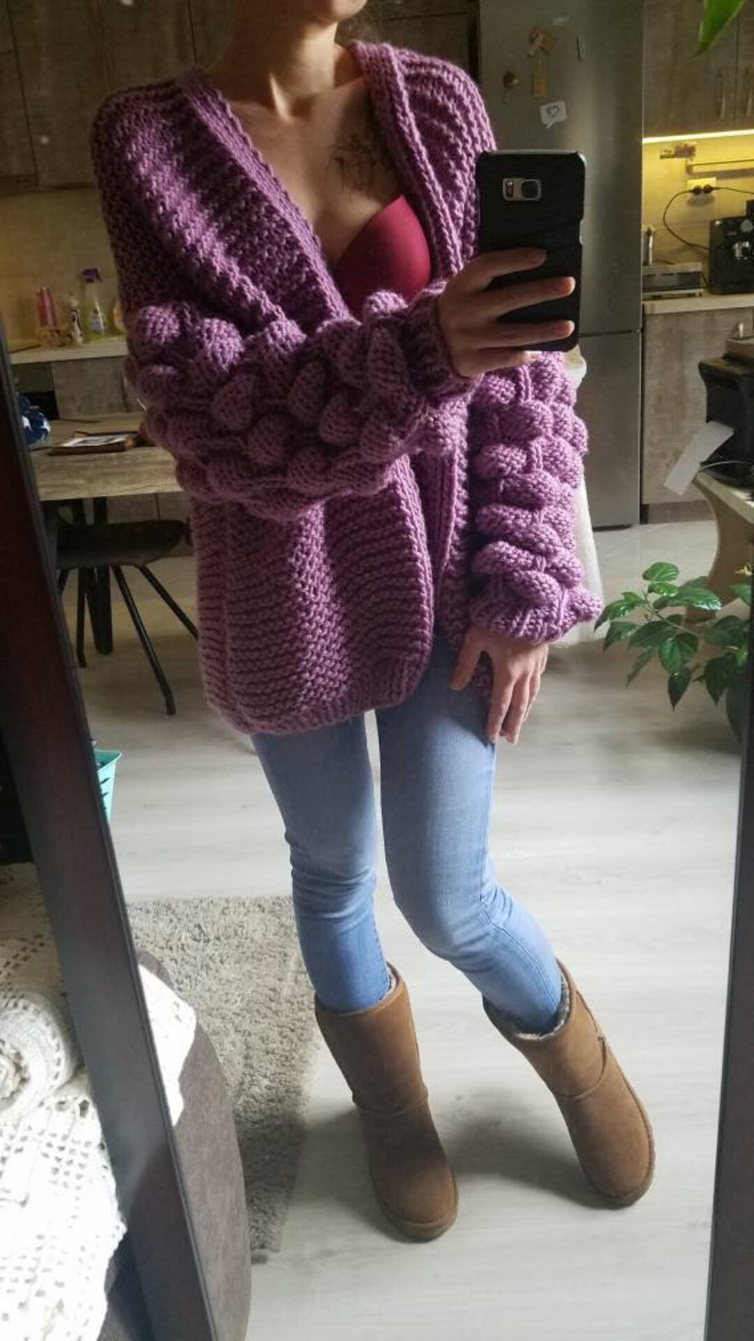 Cardigan long grosse maille femme new arrivals