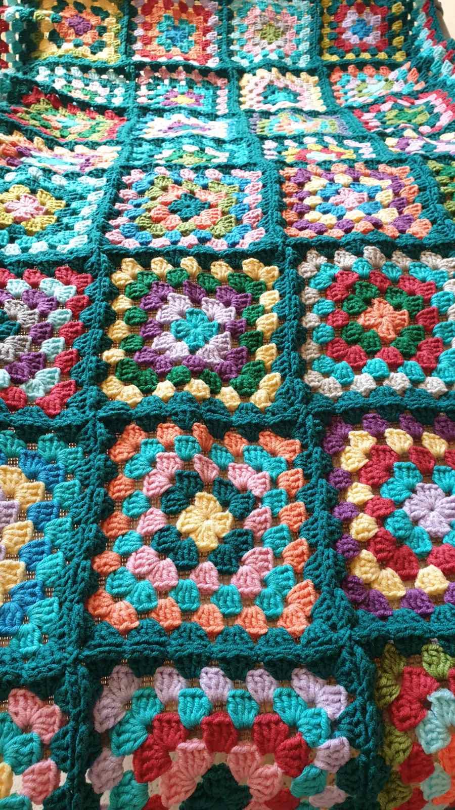 Hand Crocheted Afghan Blanket Granny Square Blanket Crochet Etsy