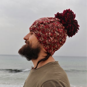 Beanie Hat, Winter Hat, Handknited Wooly Beanie Hat, Unisex, Men Hat, Women Hat, Gift for Men, Gift for Women, Knitted Bobble Beanie Hat