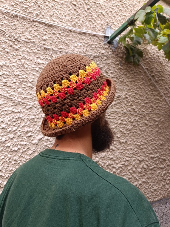 Crochet Bucket Hat | Cotton Blend Festival Brim Hat - Etsy display picture 1