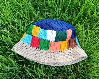 Crochet Bucket Hat | Cotton Blend Festival Brim Hat