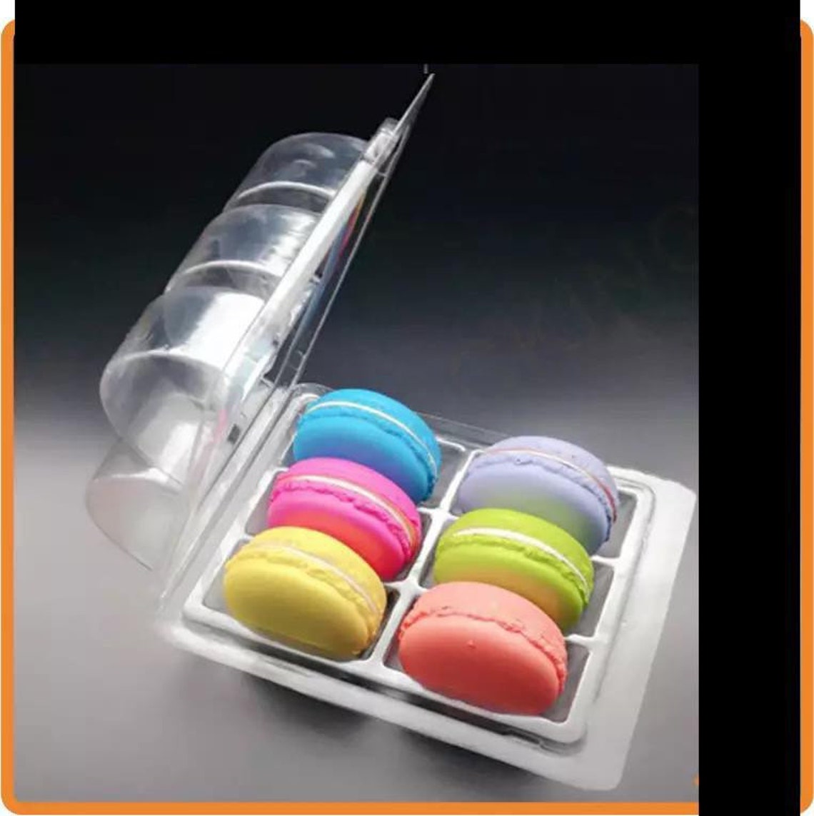 Clear Plastic Macaron Box case of 50 Large Size Macaron Etsy