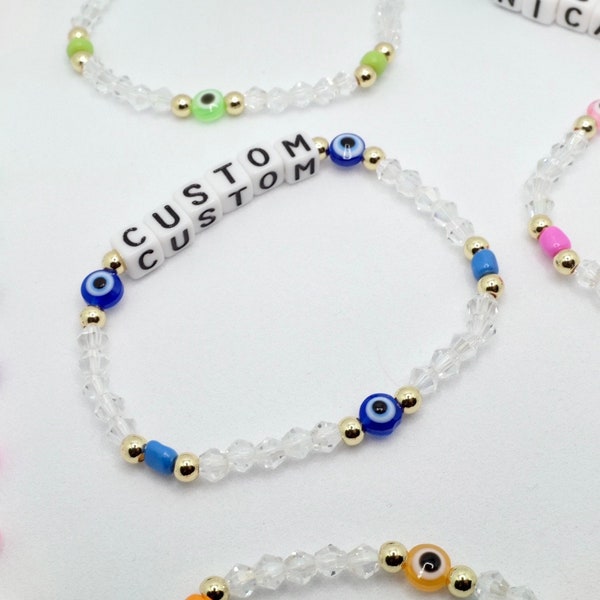 Custom Personalized Evil Eye Beaded Bracelets