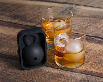 Kettlebell Whiskey Ice Cube - Makes Kettlebell shaped Ice Balls -- Fitness Weightlifter gift, Christmas gift, alcohol ice ball