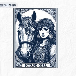 Cartas del Tarot de animales: calcomanía de la chica del caballo: regalo para dueños de caballos y fanáticos de la equitación
