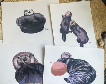 Meepers and Otter Lovers Bundle of 4 Prints