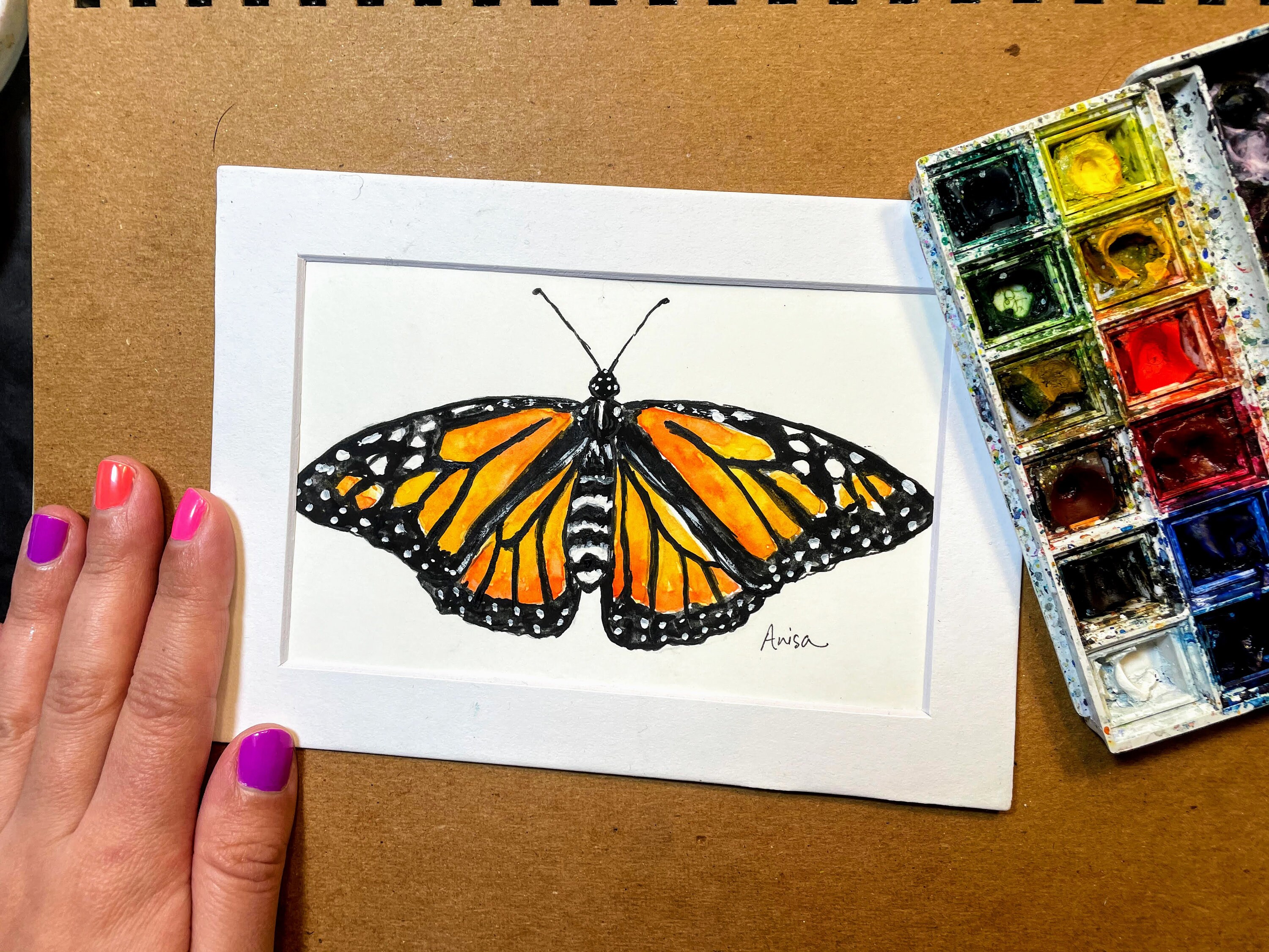 Monarch Butterfly Watercolor Painting Insect Art - Etsy
