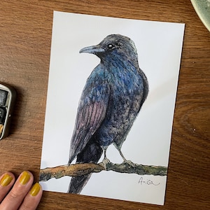 Watercolor Raven Print