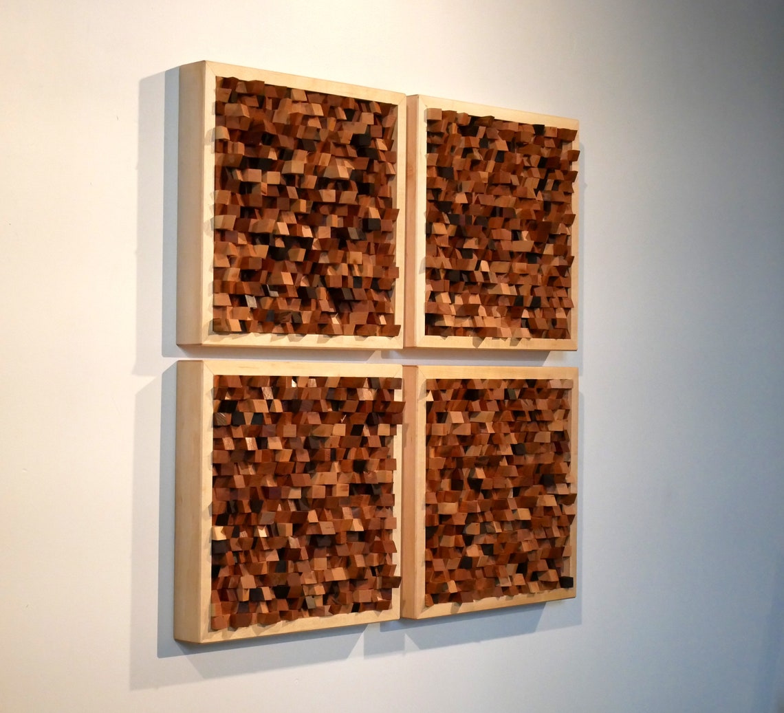 Wood Wall Art Sound Diffuser Contemporary Wall Sculpture Etsy