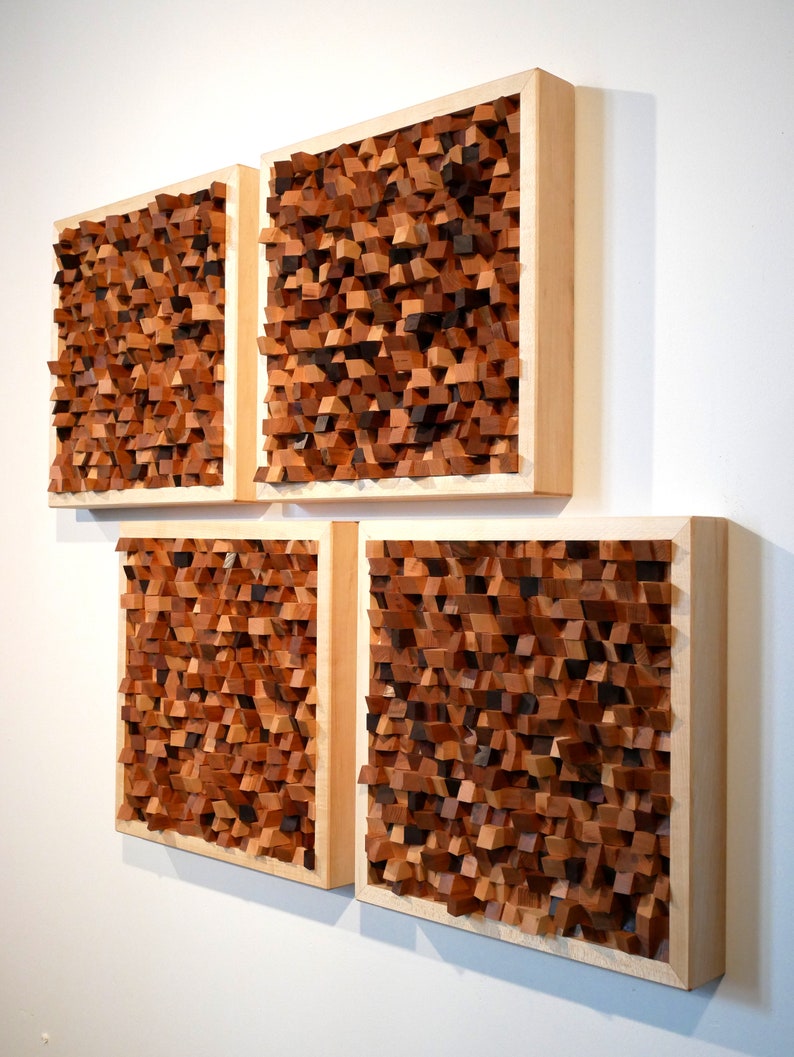 Wood Wall Art Sound Diffuser Contemporary Wall Sculpture Etsy