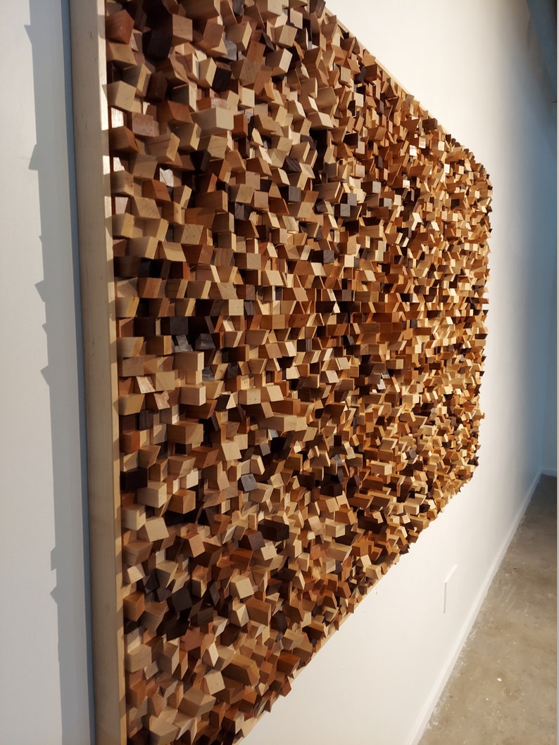Wood Wall Art Sound Diffuser Contemporary Wall Sculpture Etsy