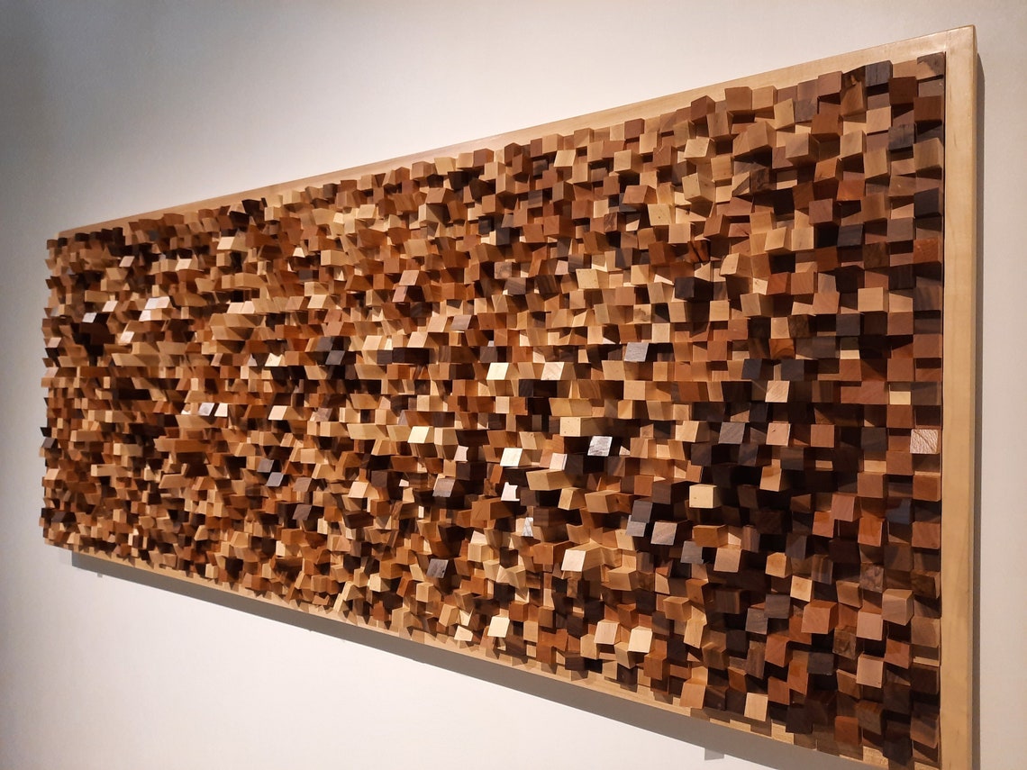 Wood Wall Art Sound Diffuser Contemporary Wall Sculpture Wooden Wall Art Modern Interior Design