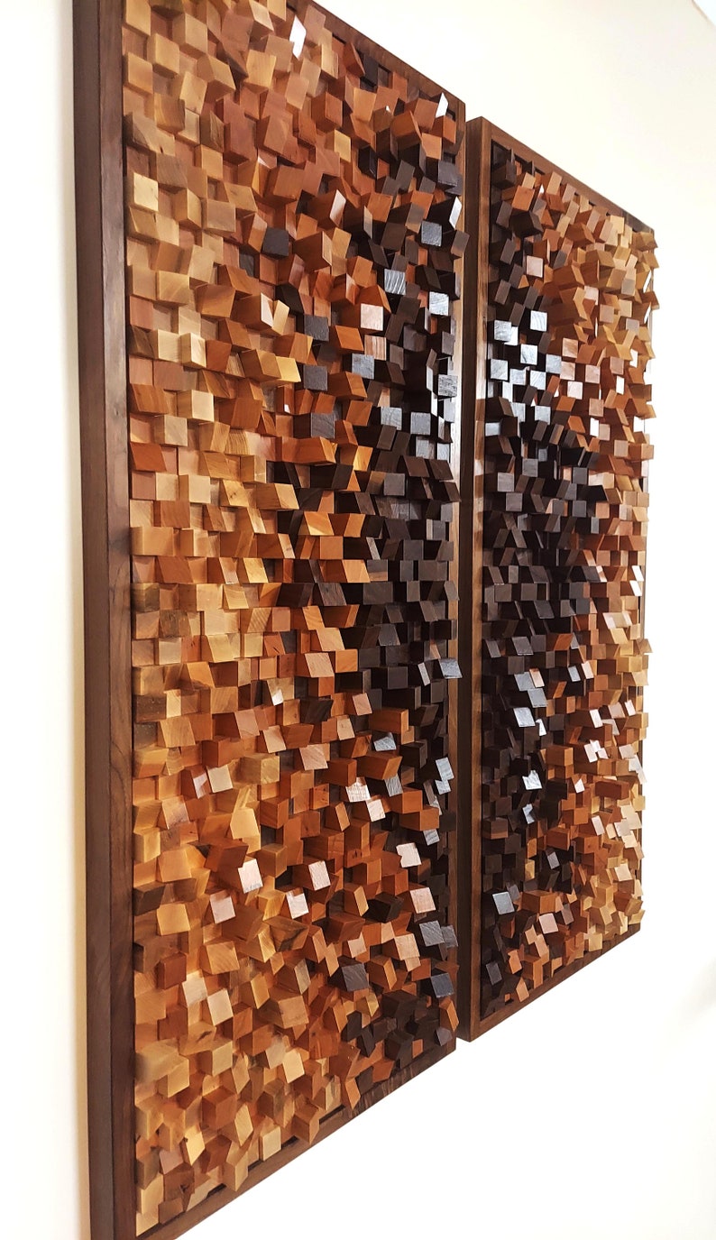 Wood Wall Art Sound Diffuser Contemporary Wall Sculpture Wooden Wall Art Modern Interior Design