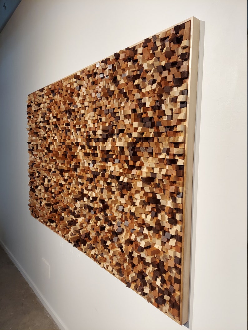Wood Wall Art Sound Diffuser Contemporary Wall Sculpture Etsy