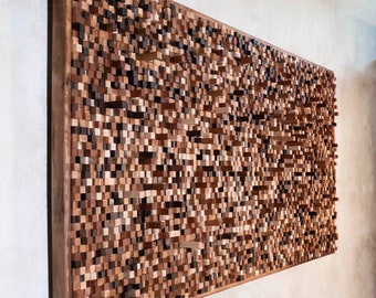 Wood Wall Art | Sound Diffuser | Contemporary Wall Sculpture | Wooden Wall Art | Modern Interior Design | Acoustic Panel | Skyline Diffuser