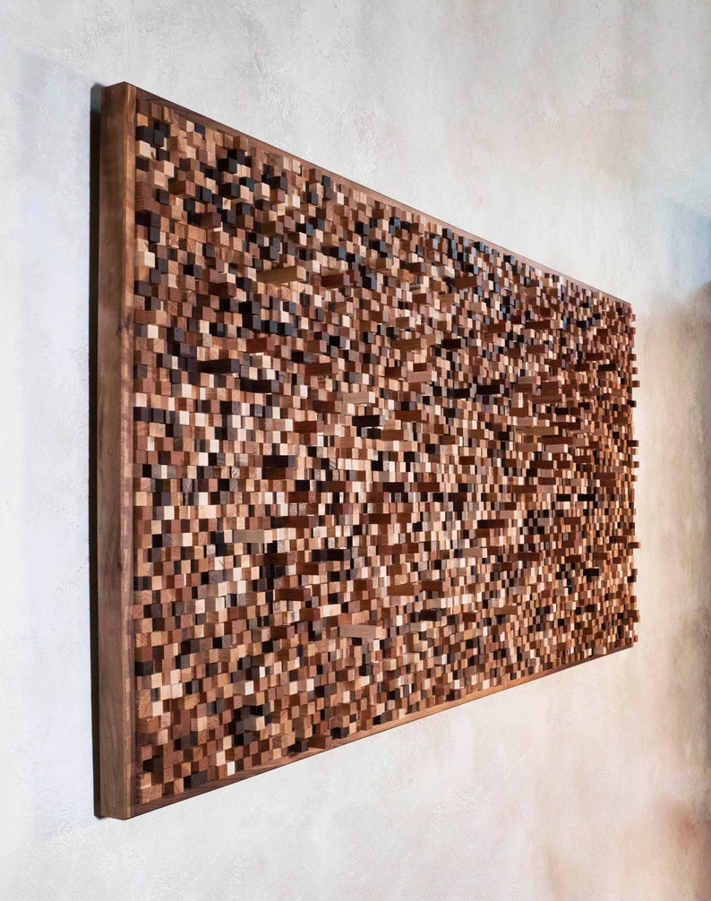 Wood Wall Art Sound Diffuser Contemporary Wall Sculpture Wooden Wall