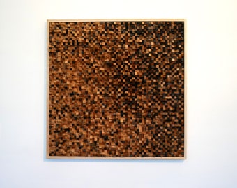 Contemporary Art Sculpture Hard Wood Wall Art Mosaic Acoustic Panel Sound Diffuser