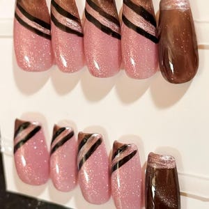 Pink Cat Press On Nails