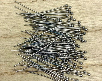 Stainless Steel Ball Pins for Making Jewelry, 304 Steel, 100 Pieces, 22 Gauge, 30mm, Stainless Steel Findings, SS-BP-2230