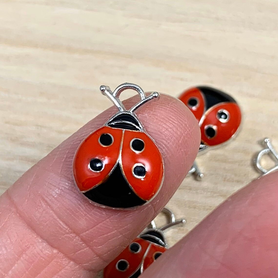 Lady Bug Charms Enamel Charms Color LadyBugs Qty 6 Etsy 日本