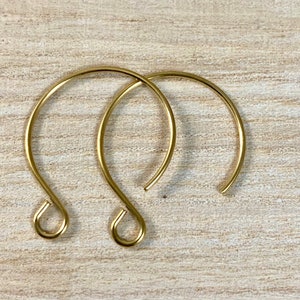 Gold Round Ear Hooks, Gold 304 Stainless Steel Ear Wires, Hypoallergenic Ear wires, 20 Pairs