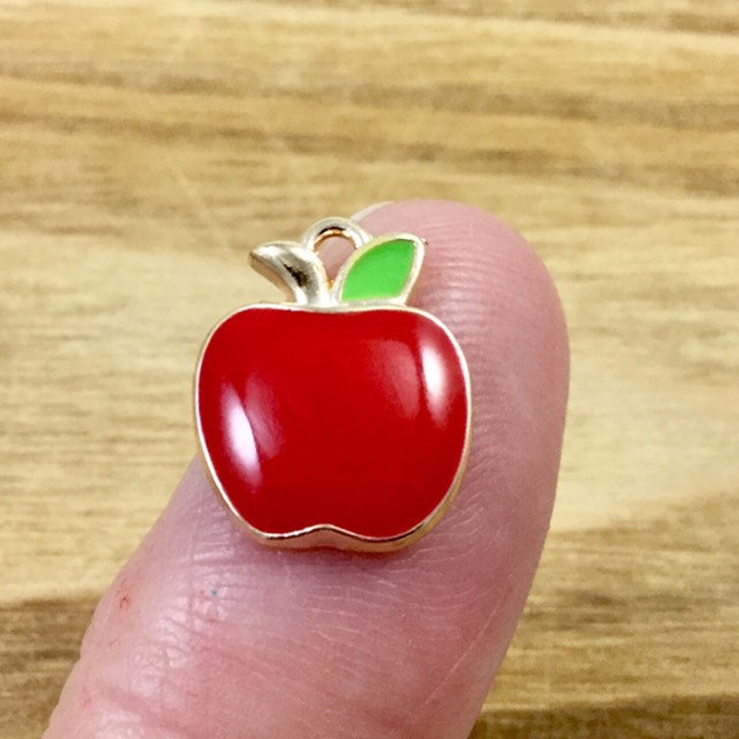 Apple Charms Red Enamel Apple Charms Enamel Fruit Charms - Etsy