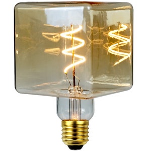 TIANFAN Vintage Edison Led Bulb Ice Cube φ95mm Bulb 4W Dimmable Heart Filament 110V 220V Decorative Light Bulb