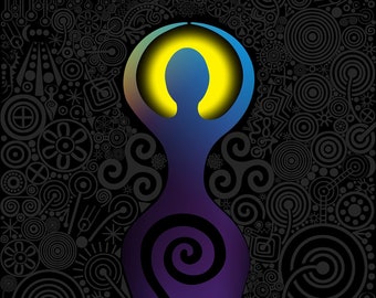 Jasna świecąca bogini „Ciemność i światło”