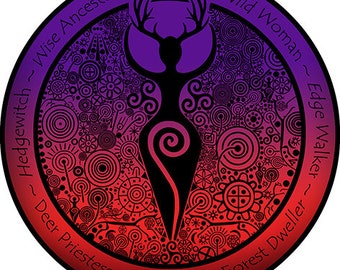 Horned goddess Elen stickers a set of 3