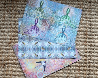 Archetypal a set of 3 Wrapping papers: Freedom, Shamanic Bee and Shaman of the Deep